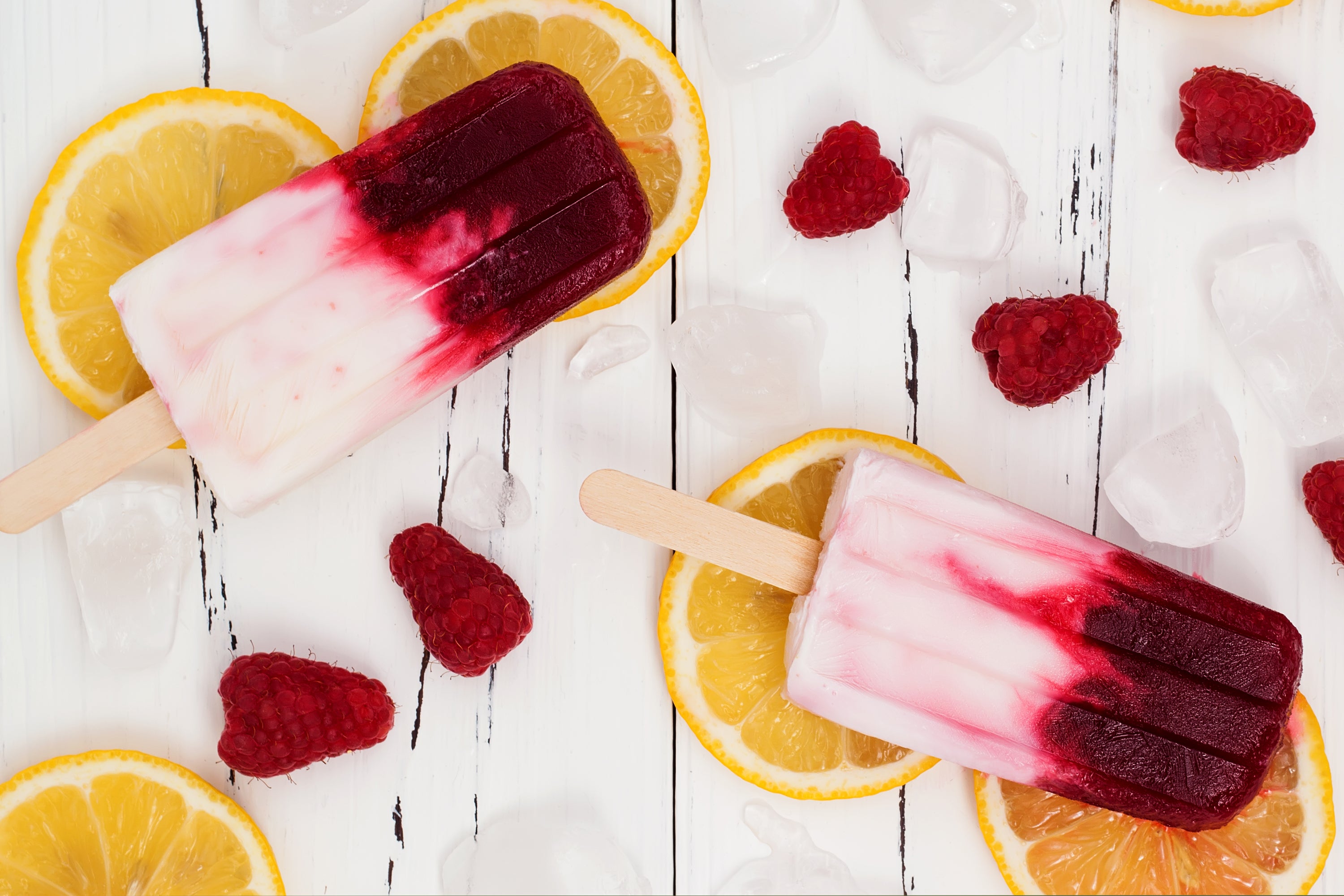 Raspberries and Cream Popsicles Raspberries and Cream Popsicles
